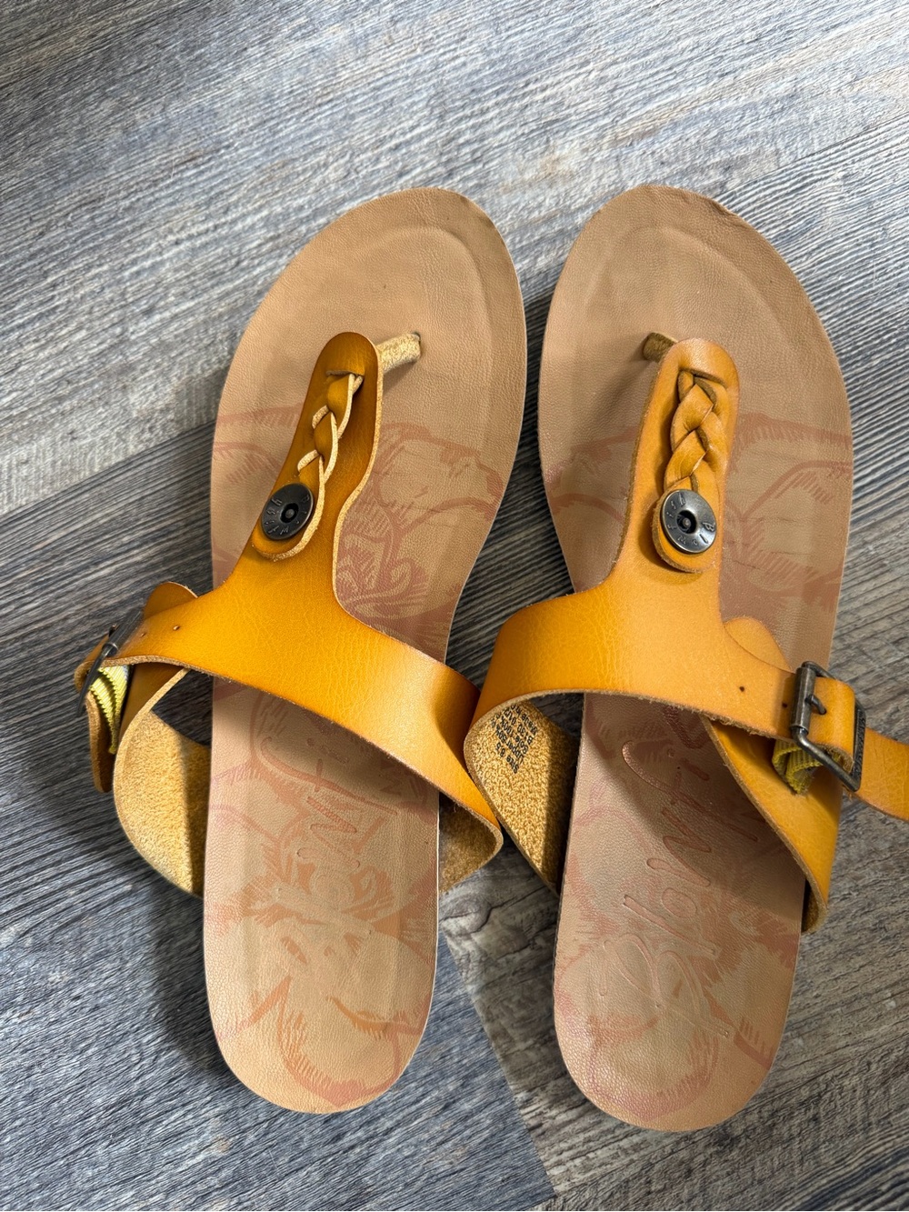 Blowfish Mustard Yellow Braided Thong Sandals